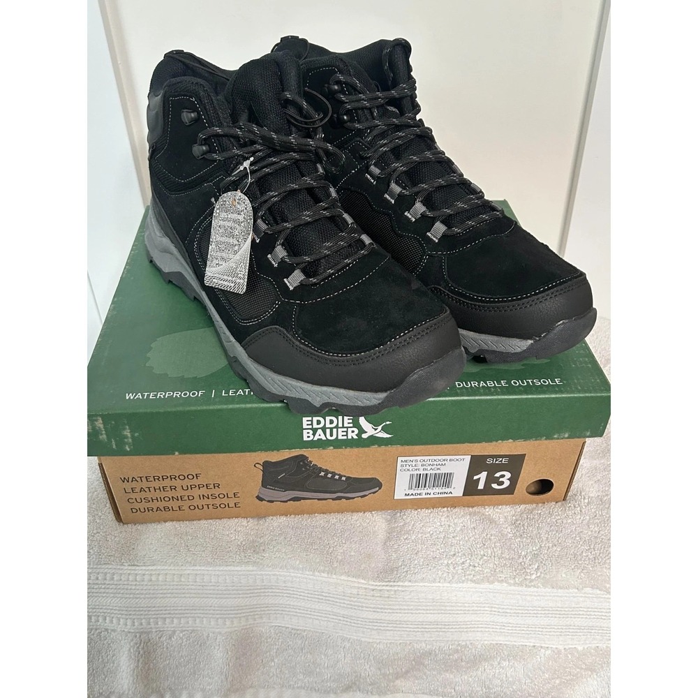 Eddie Bauer Men's Waterproof Outdoor Boot Style Bonham Size 13 Medium Black